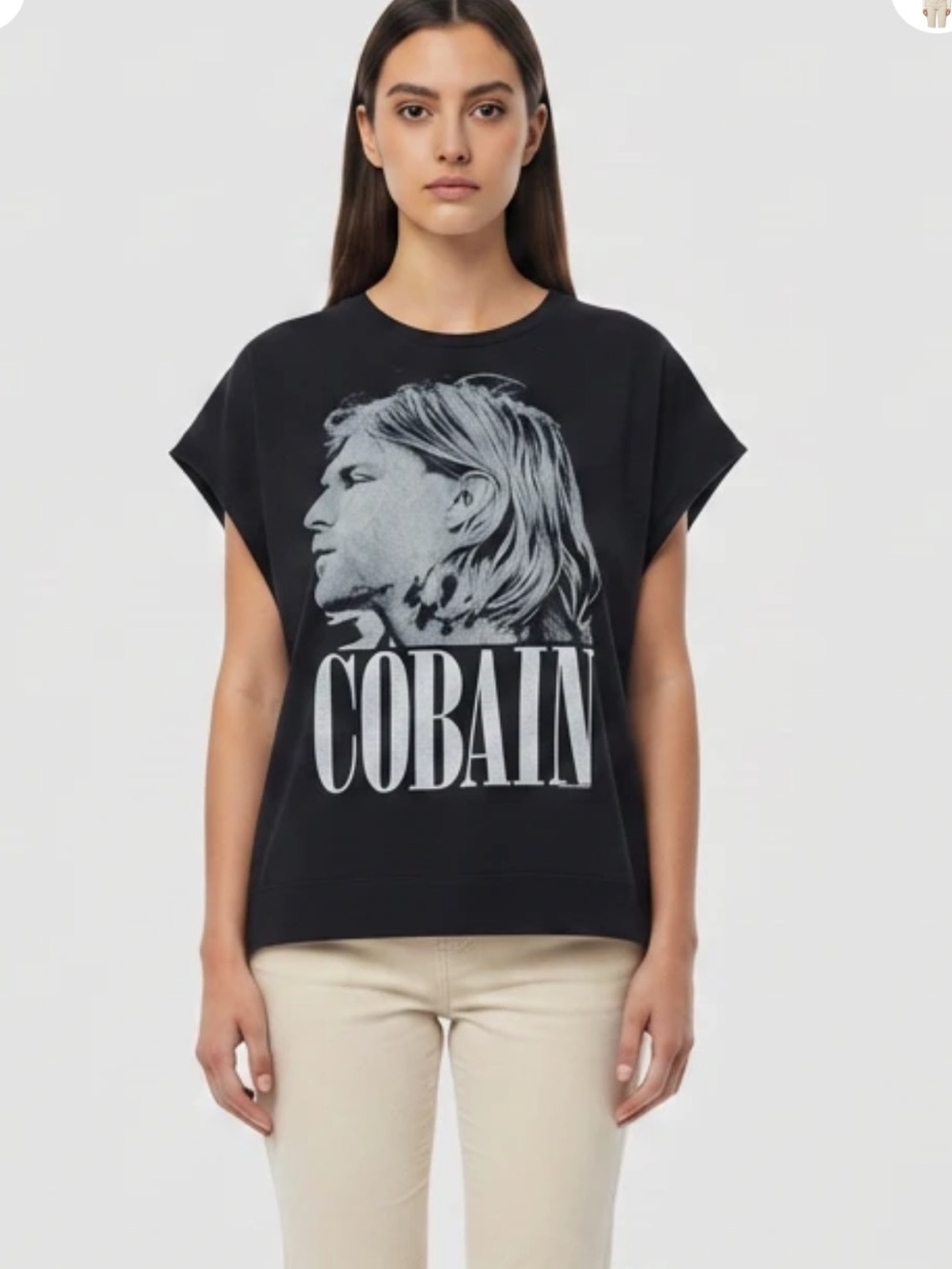 Black Cobain Graphic Oversized Crewneck sweatshirt
